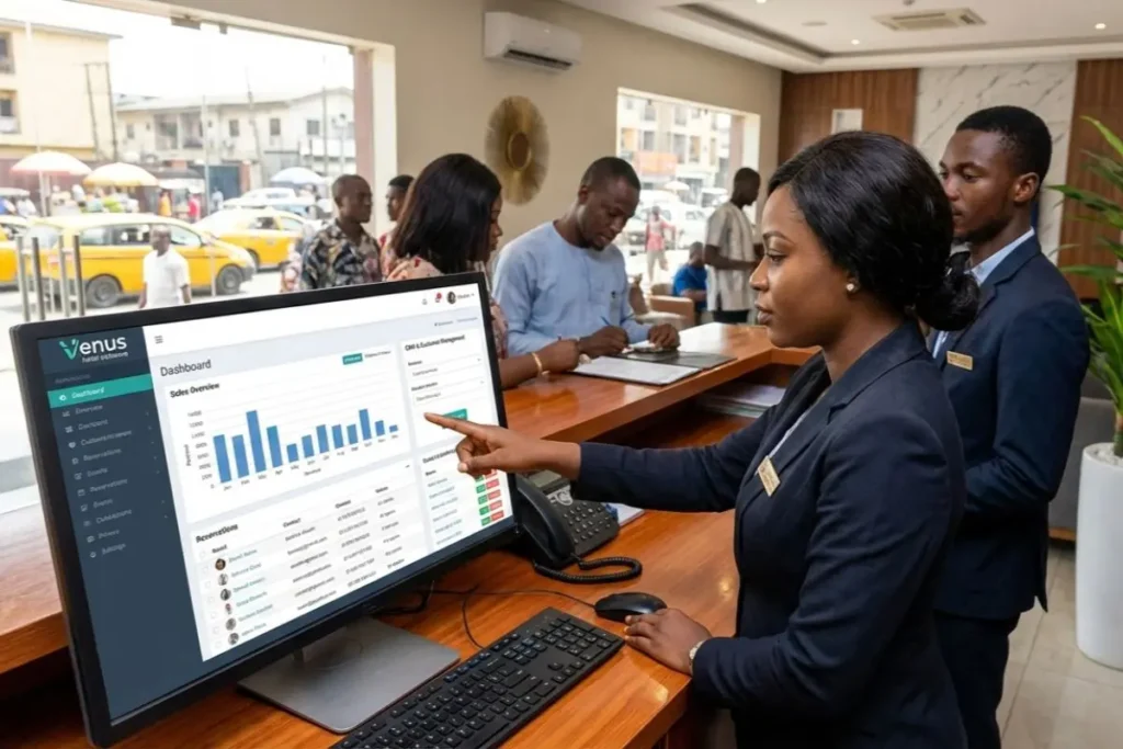 Hotels in Lagos using Venus hotel software, which is created by Fortran House, to organize their Sales, CRM & Customer Management